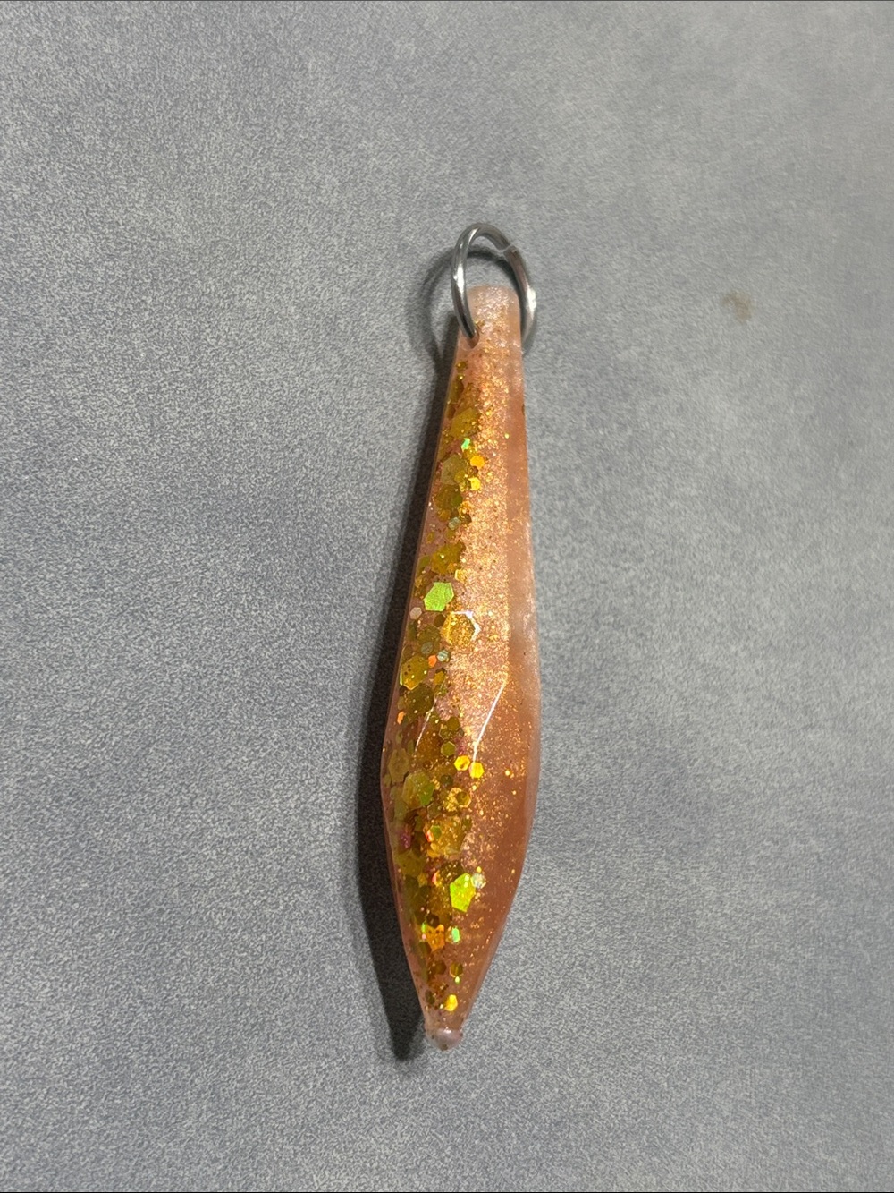 Handmade Gold Glitter Drop Pendant Necklace Charm